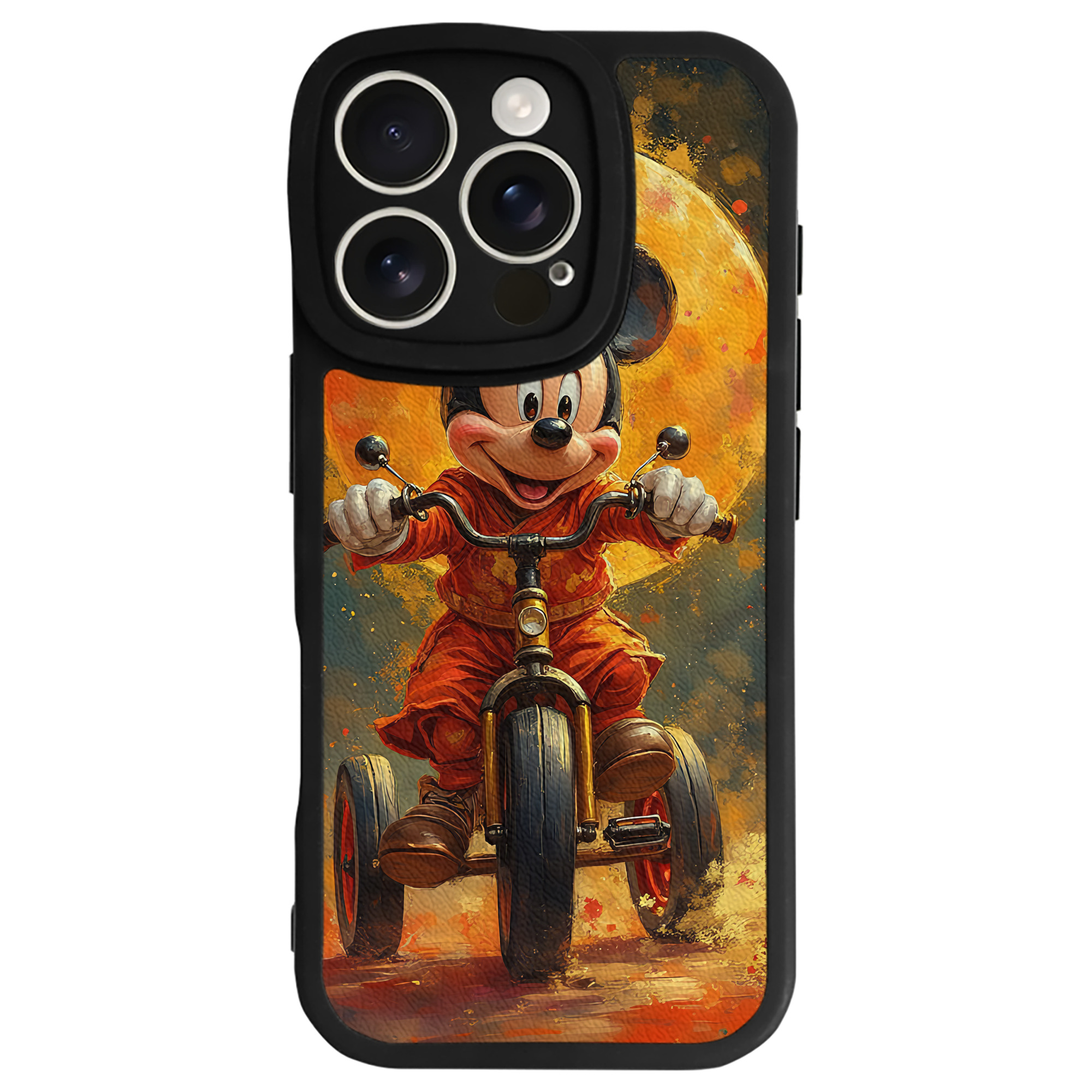 （画像用） ミッキーマウス Mickey Mouse 【iPhone 16シリーズ対応】シリコンスマホケース（レザー調） 材質：シリコン